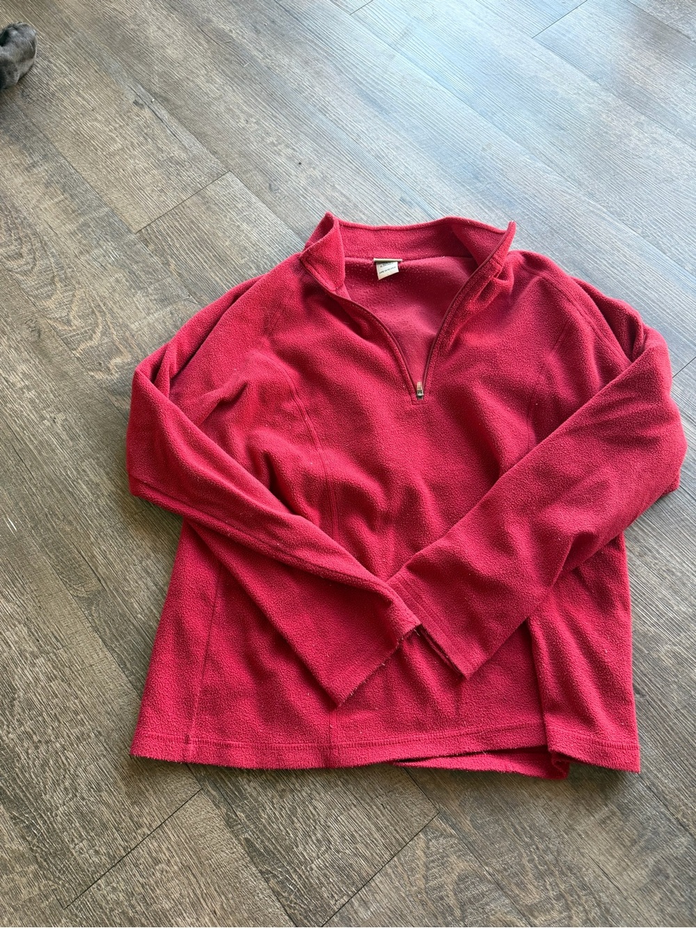 L.L. Bean Women's Red Half-Zip Fleece Pullover